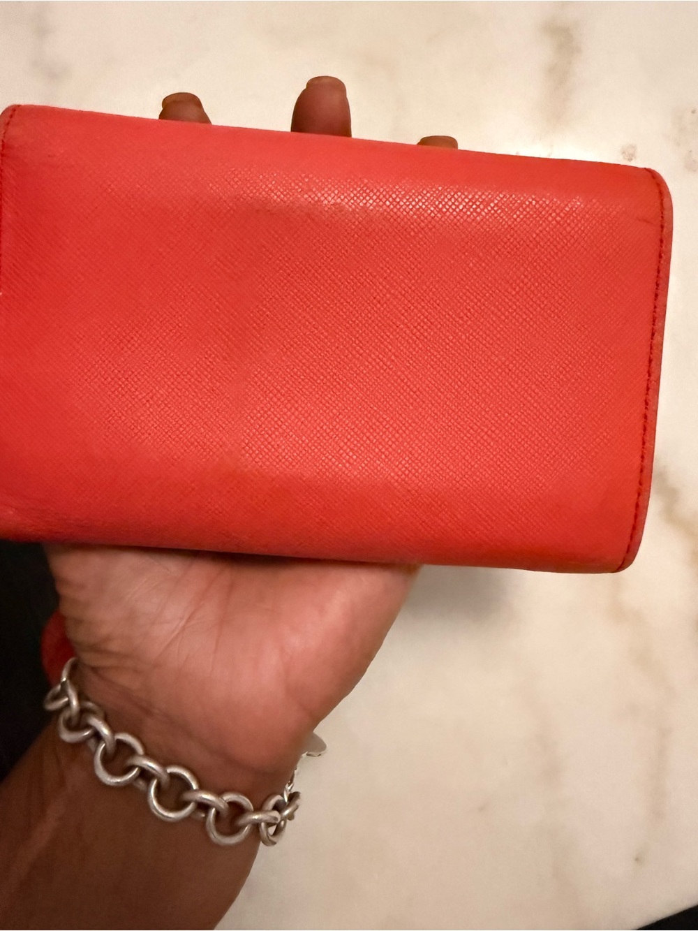 MCM Orange Leather Flap Wallet with Gold Logo - Picture 10 of 10